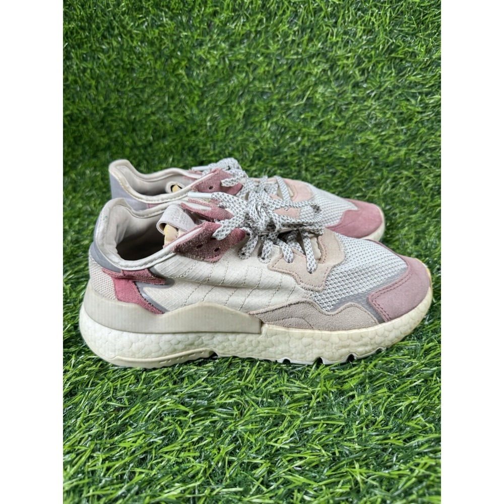 Adidas Nite Jogger White Trace Pink Violet Womens Size 7.5 Sneakers DA8666